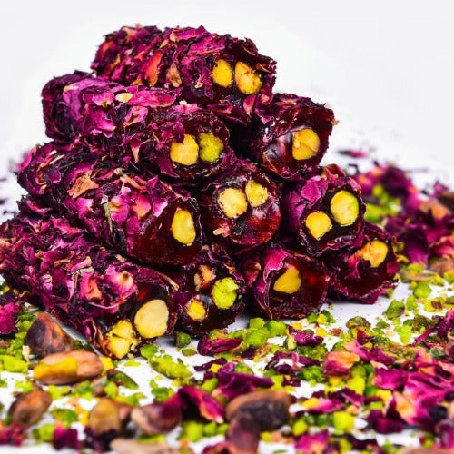 Finger Turkish Delight Rose Pistachio Covered Rose Petals