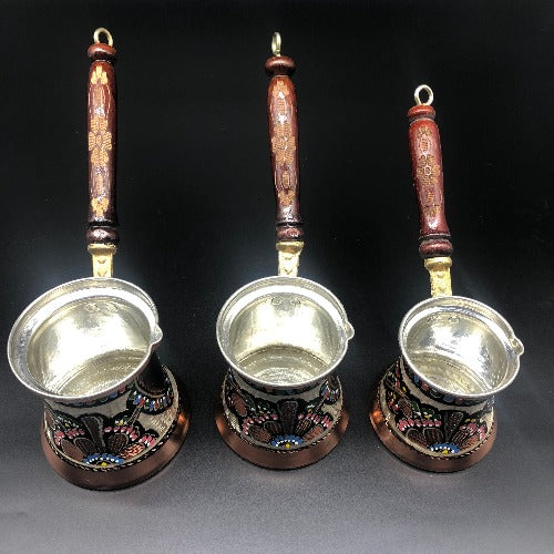 Turkish Tradional Coffee Maker (cezve) Pearl Embroidered