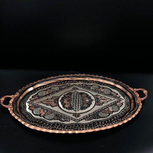 Traditional Turkish Rectangle Copper Tray