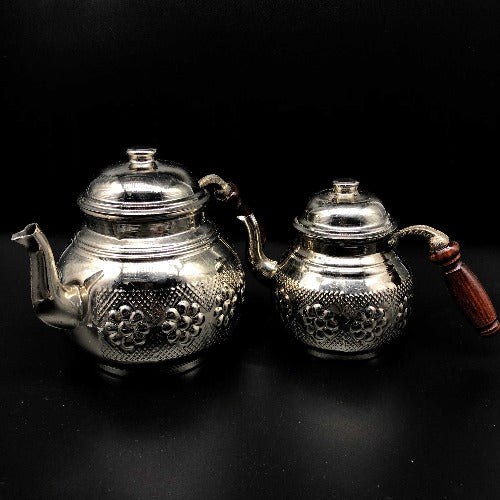 Silver Coloured Copper Double Tea Pot