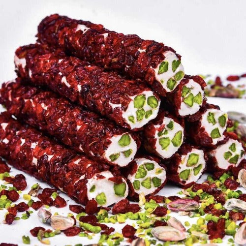 Finger Turkish Delight Milk Pistachio Covered Sour Berry