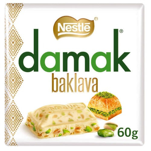 Nestle Damak Baklava White Chocolate Bar with Pistachio
