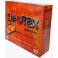 Lipotex powdered tea packaging with orange flavor on a white background