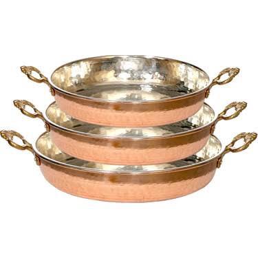 Large Size 3 in 1 Hand Made Copper Pan