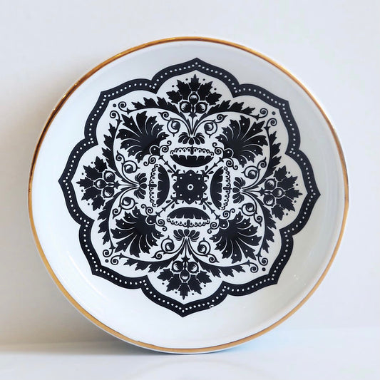 Black Flower Porcelain Tea Set