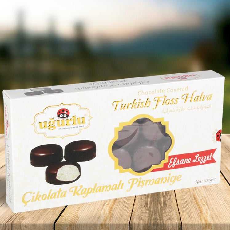 Uğurlu Pişmaniye - Chocolate Covered Turkish Floss Halva, 200g