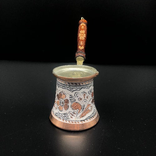 White Colored Copper Coffee Maker (cezve)