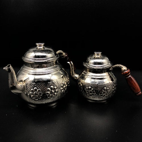 Silver Coloured Copper Double Tea Pot