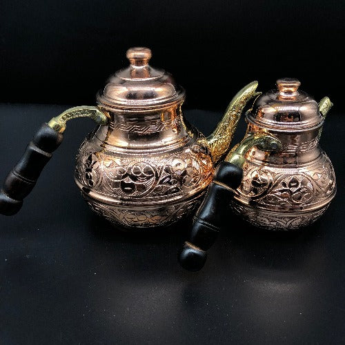 Old Tradional Heavy Copper Double Tea Pot