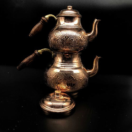 Hand Made Copper Double Tea Pot