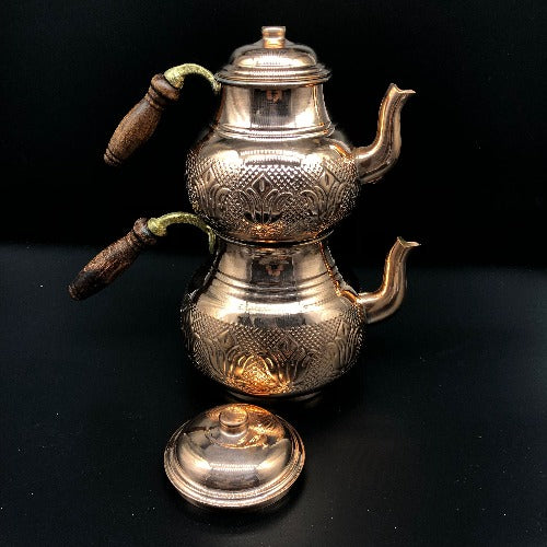 Hand Made Copper Double Tea Pot