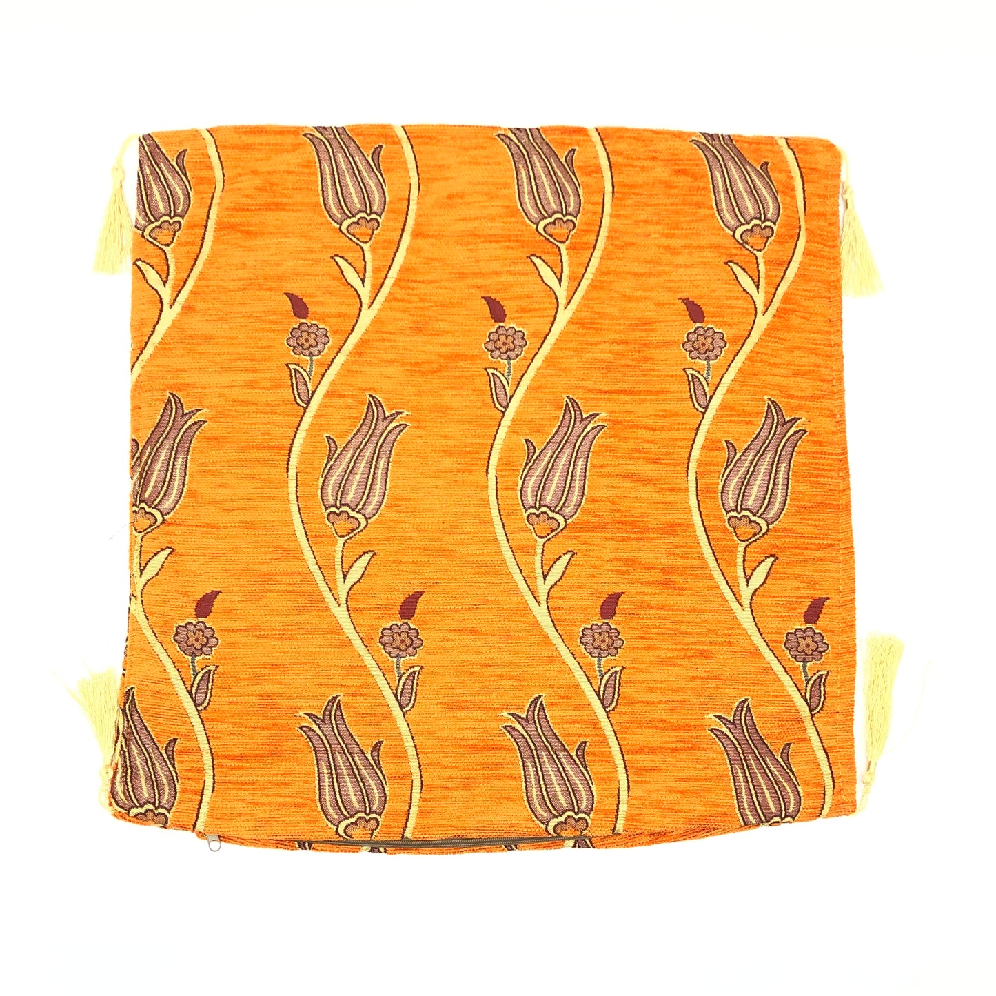 Ottoman Pillow , Orange Tulip