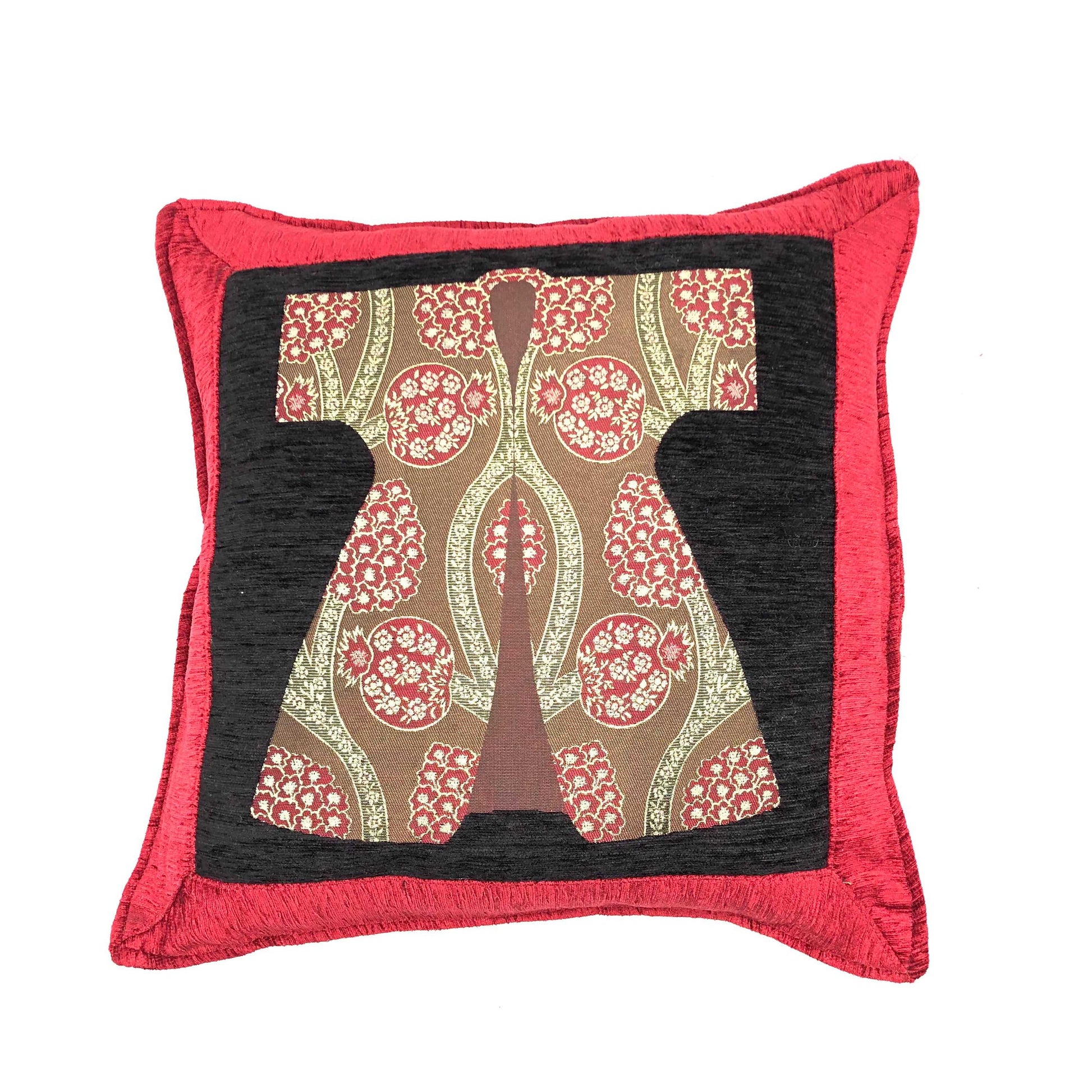 Ottoman Pillow , Red in Black Caftan