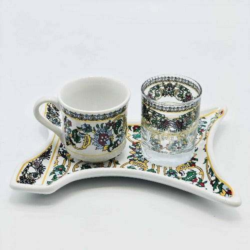 One Person Turkish Coffee Set "Red Dragon Kaftan"