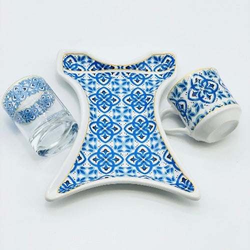 One Person Turkish Coffee Set "Blue Clove"