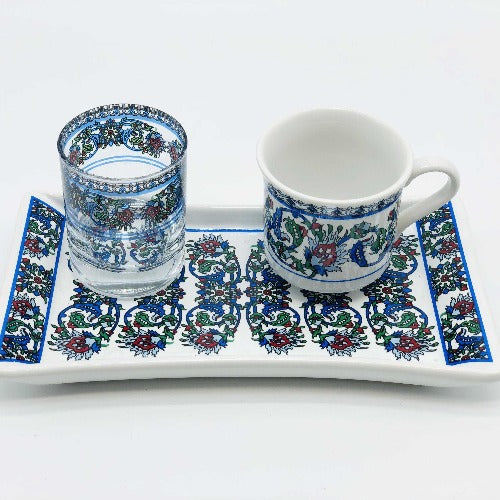 One Person Turkish Coffee Set "Blue Clove"