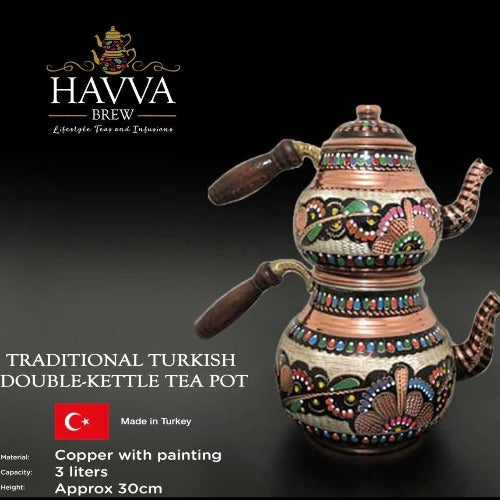 Traditional Erzincan Turkish Double-Kettle Tea Pot