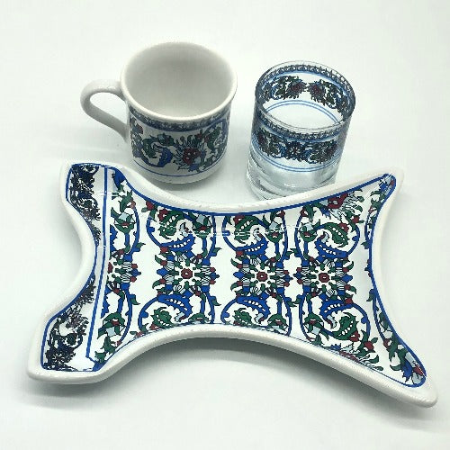 One Person Turkish Coffee Set "Green Clove Kaftan"