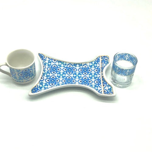 One Person Turkish Coffee Set "Blue Clove"