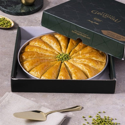 Pistachio Carrot Slices Baklava in Tray 16 pcs , Karaköy Güllüoğlu