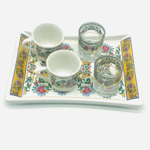 Two Person Turkish Coffee Set "Red Dragon"