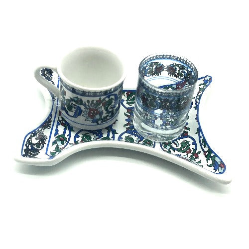 One Person Turkish Coffee Set "Green Clove Kaftan"