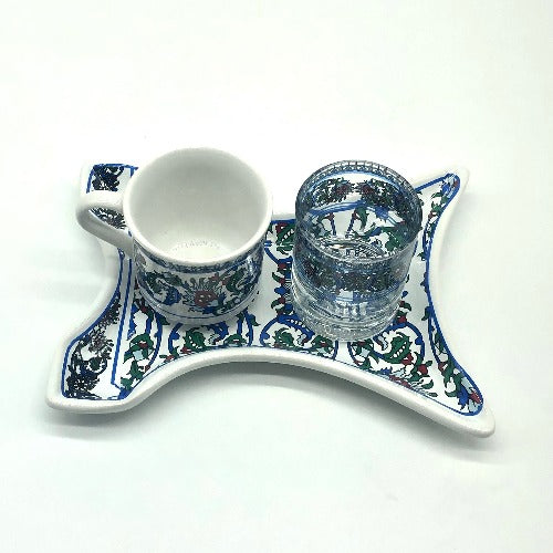 One Person Turkish Coffee Set "Green Clove Kaftan"