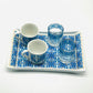 Two Person Turkish Coffee Set "Blue Mallow"